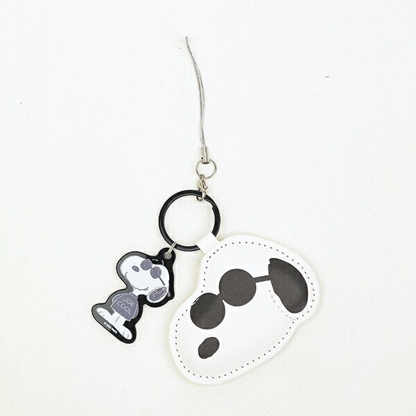 スヌーピー ジョー・クール PUレザーストラップ キーホルダー スマホ SNOOPY