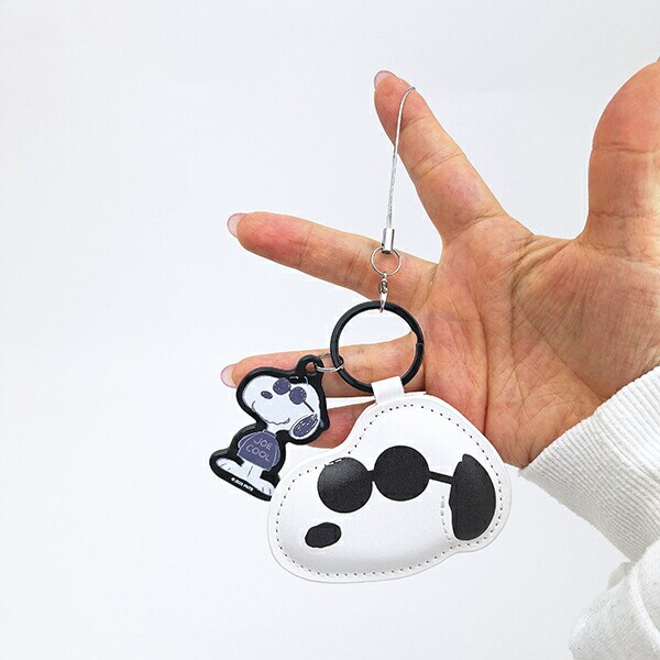 スヌーピー ジョー・クール PUレザーストラップ キーホルダー スマホ SNOOPY