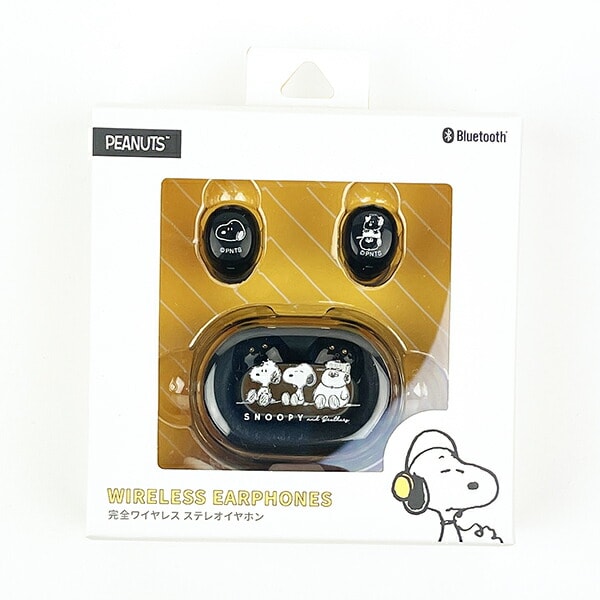 スヌーピー 完全ワイヤレスステレオイヤホン(ブラック) スマホ用品 SNOOPY