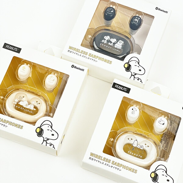 スヌーピー 完全ワイヤレスステレオイヤホン(ブラック) スマホ用品 SNOOPY