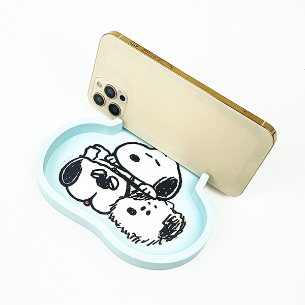 スヌーピー きょうだい スマートフォンスタンドトレイ スマホ用品 SNOOPY