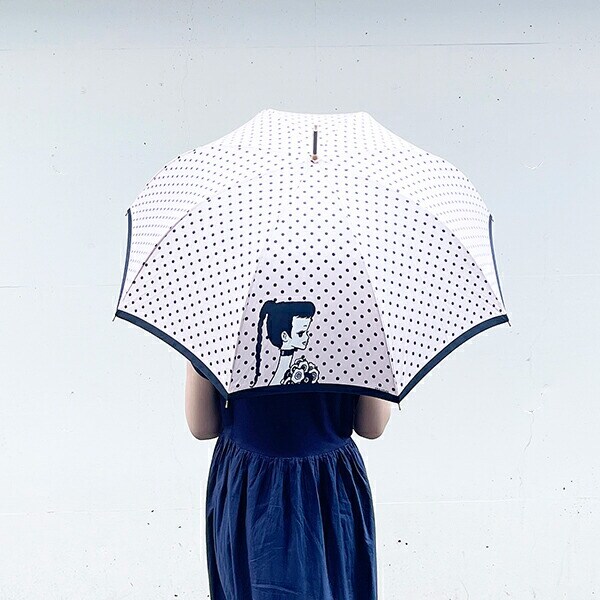 内藤ルネ 傘 ピンク 雨傘 レイン用品 雨具 ドーム型 長傘