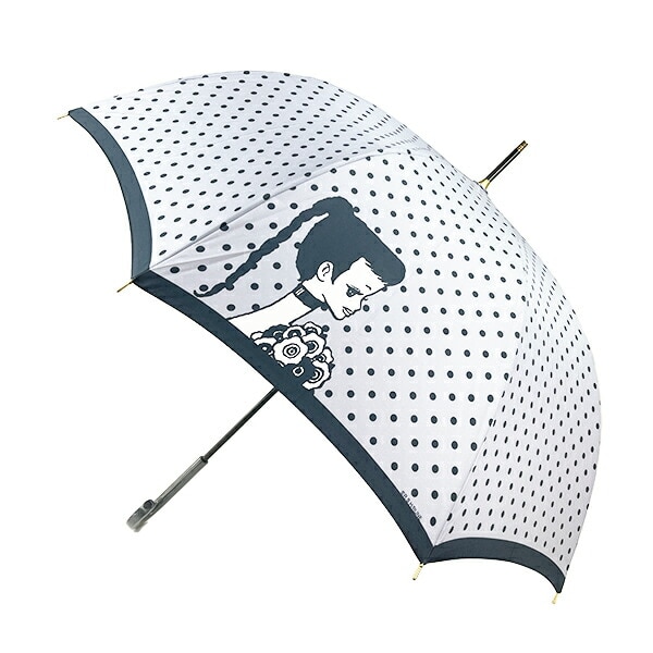 内藤ルネ 傘 グレー 雨傘 レイン用品 雨具 ドーム型 長傘