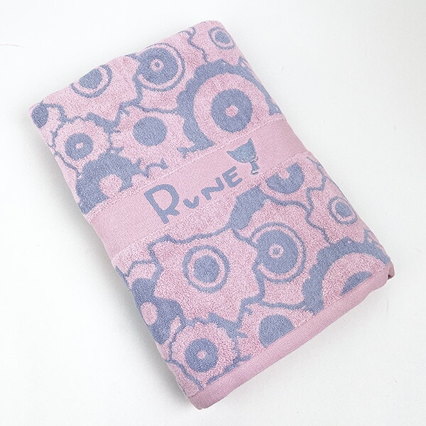 内藤ルネ バスタオル（花） ピンク レトロ RUNE