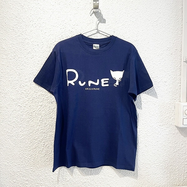 内藤ルネ Tシャツ(S) ネイビー ねこ レトロ RUNE