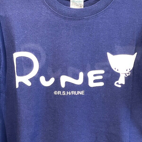 内藤ルネ Tシャツ（S)   ネイビー ねこ レトロ RUNE