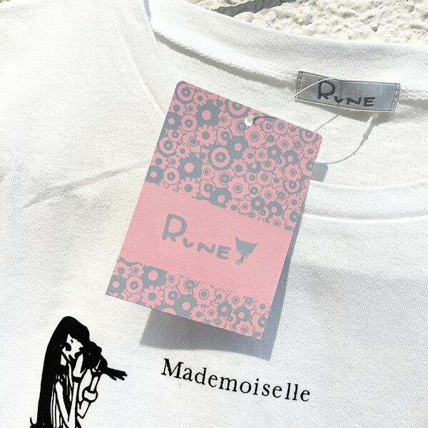 内藤ルネ Tシャツ ホワイト ガール レトロ RUNE