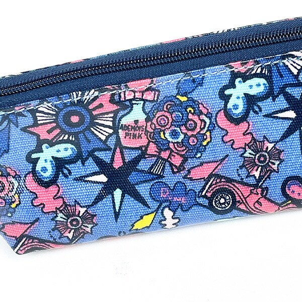 内藤ルネ ポップ 三角ペンポーチ ブルー 筆箱 文具 レトロ