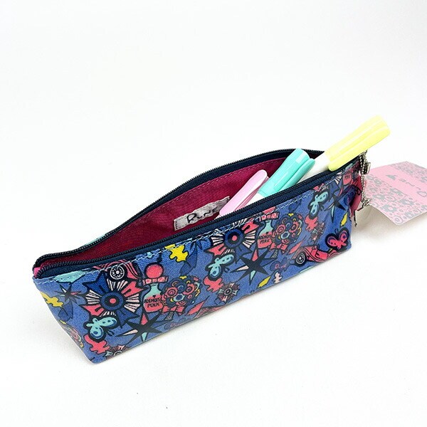 内藤ルネ ポップ 三角ペンポーチ ブルー 筆箱 文具 レトロ