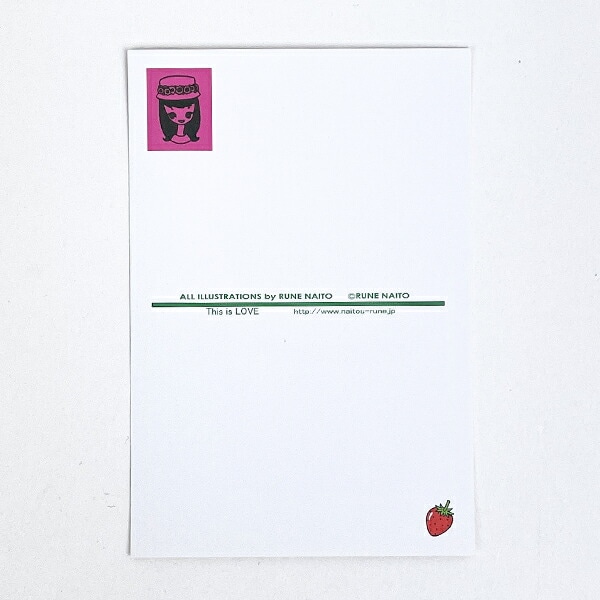 内藤ルネ リボンのお帽子 ポストカード 文具