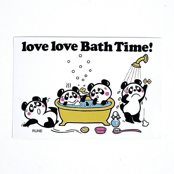 内藤ルネ love love Bath Time ポストカード 文具