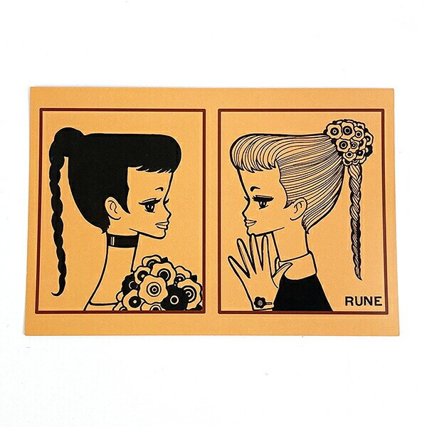 内藤ルネ ポニーテールの女の子 ポストカード 文具