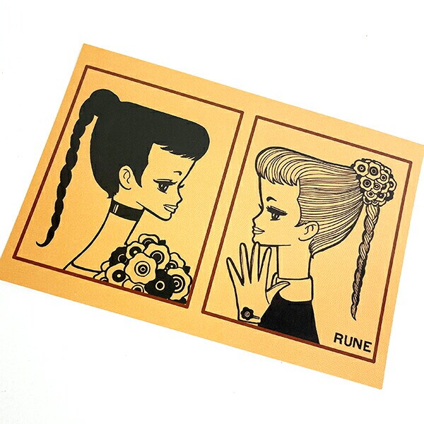 内藤ルネ ポニーテールの女の子 ポストカード 文具