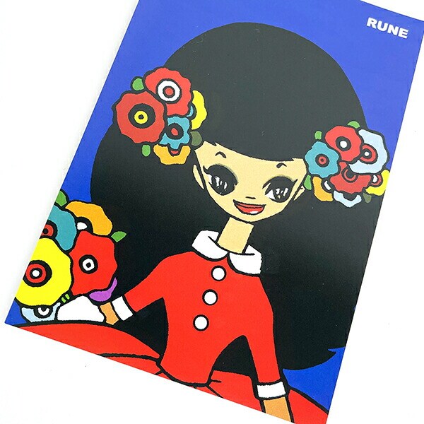 内藤ルネ 赤い服の女の子 ポストカード 文具