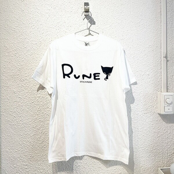 内藤ルネ Tシャツ（M) ホワイト ねこ レトロ RUNE