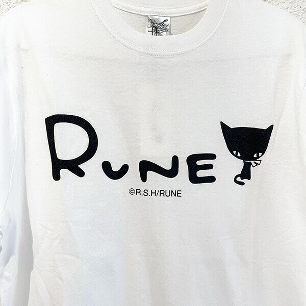 内藤ルネ Tシャツ（M) ホワイト ねこ レトロ RUNE