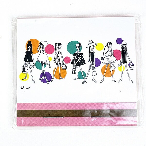 内藤ルネ マッチメモ 少女7人 メモ帳 文具 RUNE