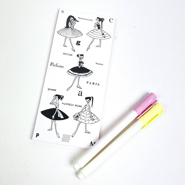 内藤ルネ RUNE モードガール　一筆箋 手紙 昭和レトロ