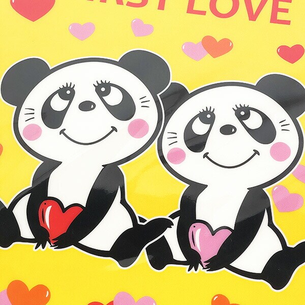 内藤ルネ ハートパンダ A4クリアファイル 文具 レトロ RUNE