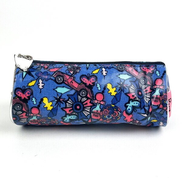 内藤ルネ ポップ 丸ペンポーチ ブルー 筆箱 文具 レトロ