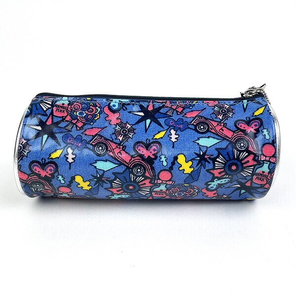 内藤ルネ ポップ 丸ペンポーチ ブルー 筆箱 文具 レトロ