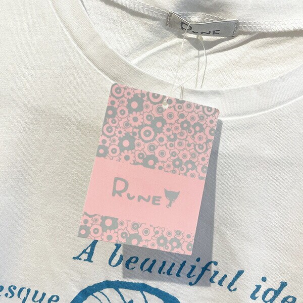 内藤ルネ Tシャツ ホワイト キラキラ少女 レトロ RUNE