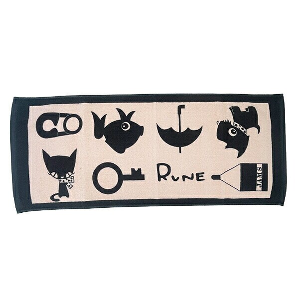 内藤ルネ ネコ フェイスタオル レトロ RUNE