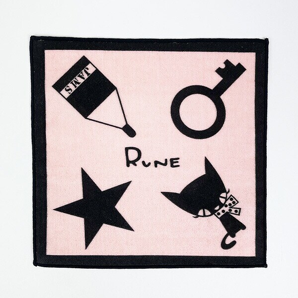 内藤ルネ ネコ ミニタオル ピンク ハンカチ レトロ RUNE