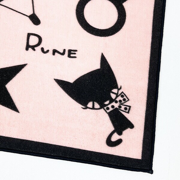 内藤ルネ ネコ ミニタオル ピンク ハンカチ レトロ RUNE