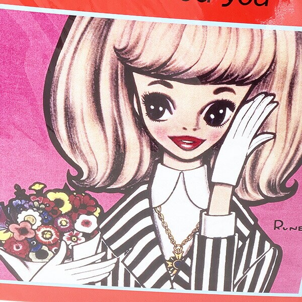 内藤ルネ ストライプ　フラワー B4ポスター インテリア レトロ RUNE