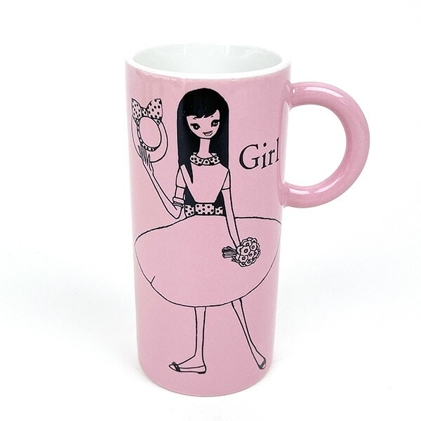 内藤ルネ RUNE-Girl トールマグ  ピンク マグカップ キッチン 日本製