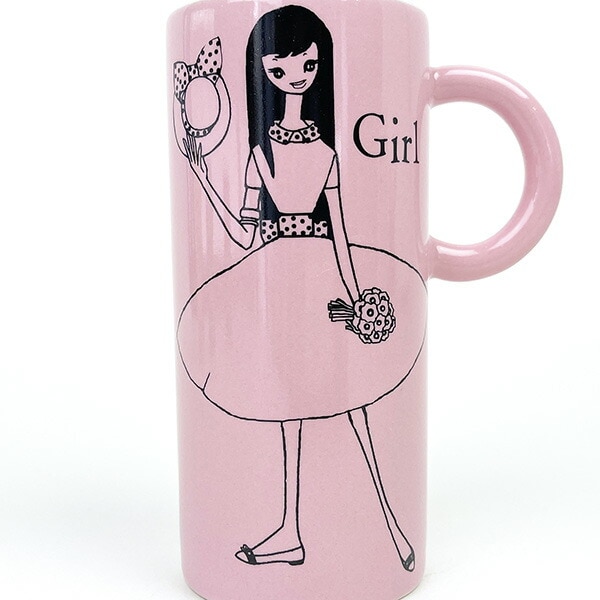 内藤ルネ RUNE-Girl トールマグ  ピンク マグカップ キッチン 日本製