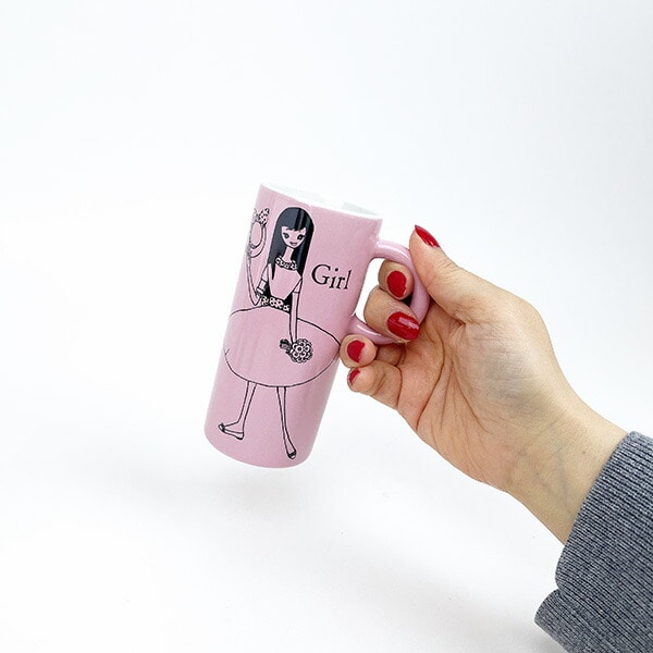 内藤ルネ RUNE-Girl トールマグ  ピンク マグカップ キッチン 日本製
