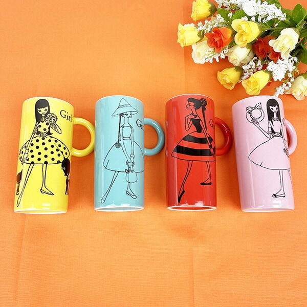 内藤ルネ RUNE-Girl トールマグ  ピンク マグカップ キッチン 日本製