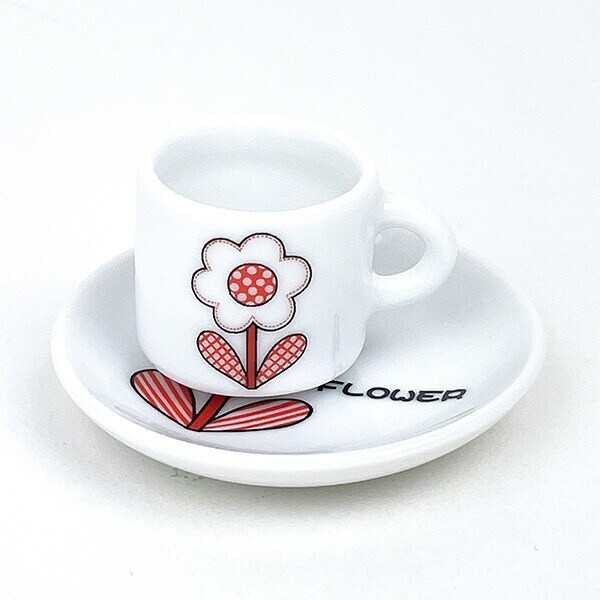 内藤ルネ ミニチュア カップソーサー (Flower) ホワイト キッチン RUNE