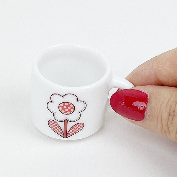 内藤ルネ ミニチュア カップソーサー (Flower) ホワイト キッチン RUNE