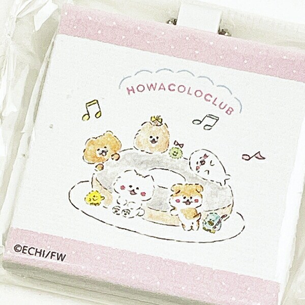 ほわころくらぶ キャンバスキーホルダー ドーナツ ホワイト