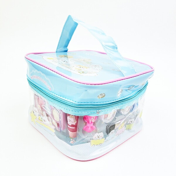 ほわころくらぶ ビニールバニティメイクバッグ ブルー キッズ