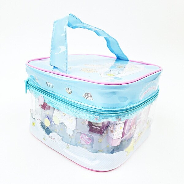 ほわころくらぶ ビニールバニティメイクバッグ ブルー キッズ