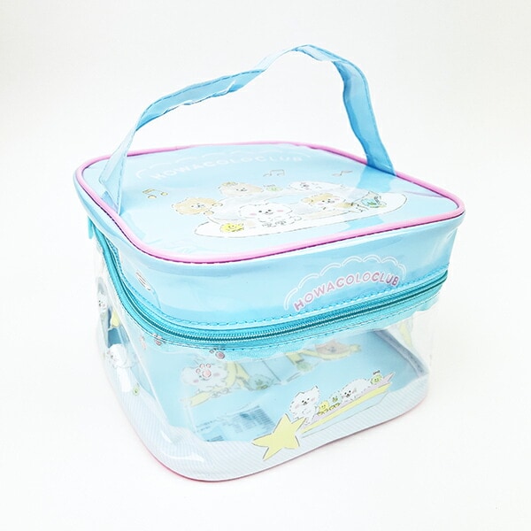 ほわころくらぶ ビニールバニティメイクバッグ ブルー キッズ