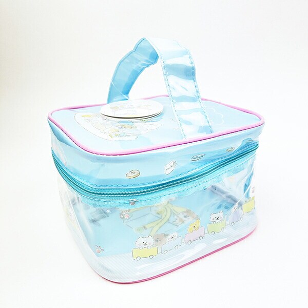 ほわころくらぶ ビニールバニティメイクバッグ ブルー キッズ