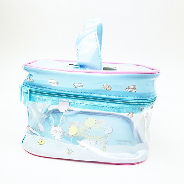 ほわころくらぶ ビニールバニティメイクバッグ ブルー キッズ