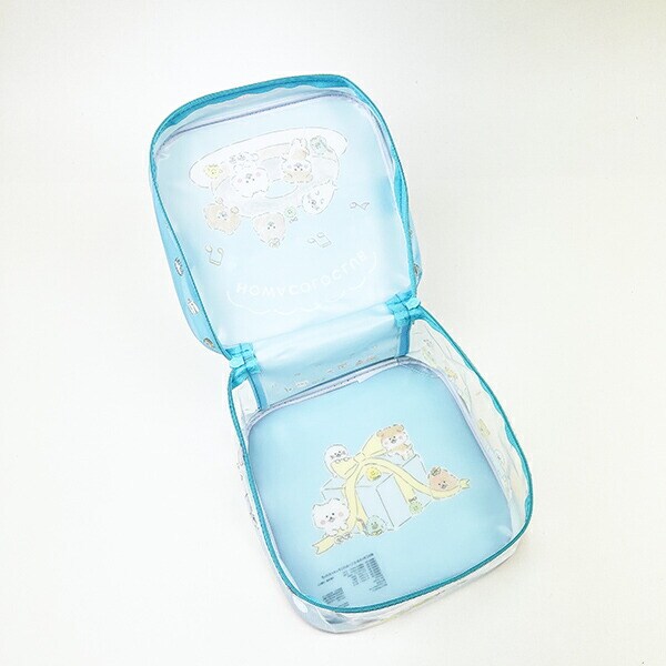 ほわころくらぶ ビニールバニティメイクバッグ ブルー キッズ