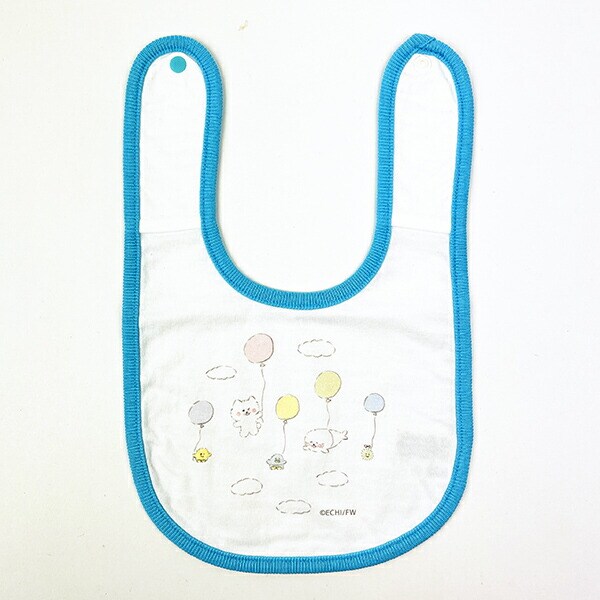 ほわころくらぶ  よだれかけ 水色 風船 スタイ ベビー コットン