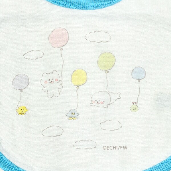 ほわころくらぶ  よだれかけ 水色 風船 スタイ ベビー コットン