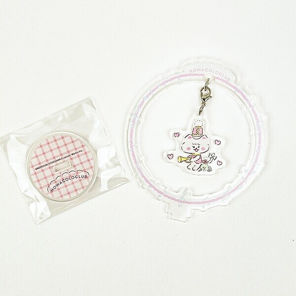 ほわころくらぶ 揺れるアクリルスタンド（4） しろころんちゃん インテリア ピンク