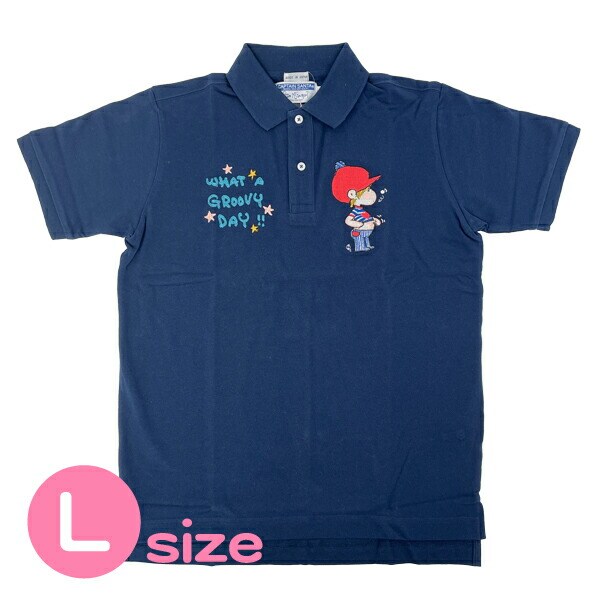 水森亜土 キャプテンサンタ コラボ ポロシャツ (L) ネイビーアパレル