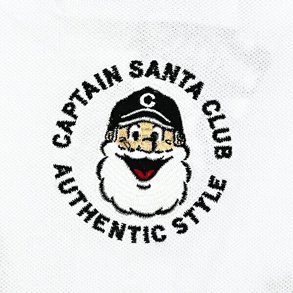 水森亜土 キャプテンサンタ コラボ ポロシャツ (L) ホワイト アパレル