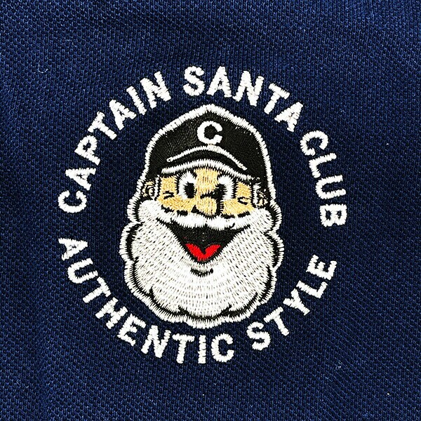 水森亜土 キャプテンサンタ コラボ ポロシャツ (S) ネイビー アパレル