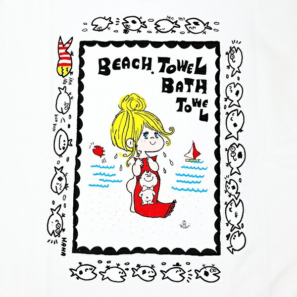 水森亜土 キャプテンサンタ コラボ Tシャツ (L) ホワイト アパレル